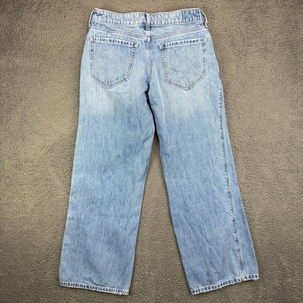 Hollister Low Rise Baggy Jeans Womens 4R W27 Light Wash Blue Denim Wide Leg